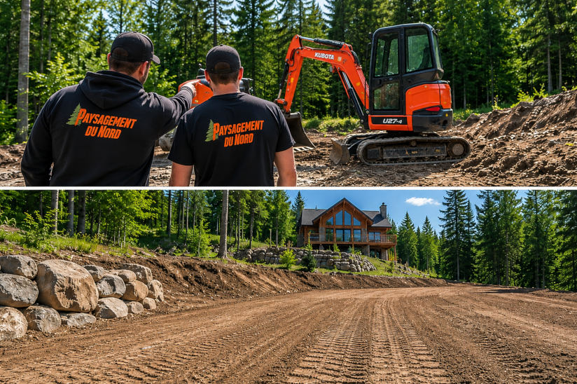 paysagement du nord-Gore-terrassement-mini-excavation-Laurentides